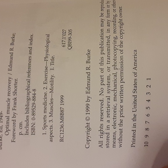 Optimal Muscle Recovery by Edmund R Burke, PhD Avery Publishing Group soft cover - Picture 5 of 14